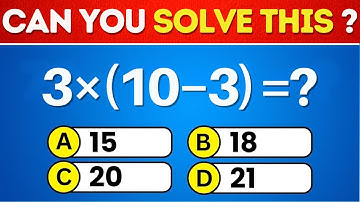 30 QUICK & EASY Math Quiz Questions for Beginners | Basic Arithmetic Challenge (Ages 7-10)