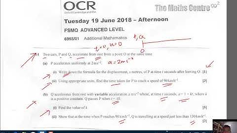 OCR Add Maths (6993/01) June 2018 Q14 Part A