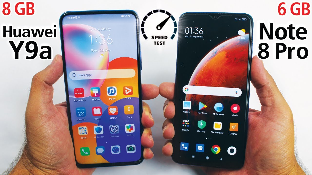 Huawei Y9a vs Redmi Note 8 Pro - Speed Test | G80 vs G90T 🔥