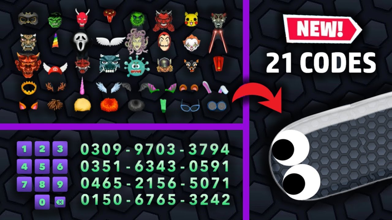 Slither.io - ALL *NEW* 21 SECRET CODES (INVISIBLE SKIN CODE 2022