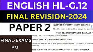 2024 FINAL REVISION: GRADE 12 ENGLISH HL PAPER 2:  novels, drama, short stories THUNDEREDUC