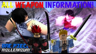 All Weapon Information|One Piece Millenium