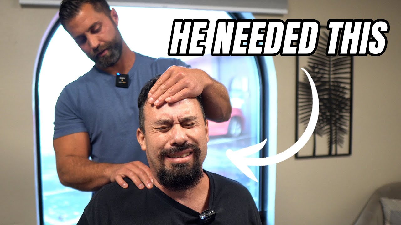 Chiro Adjusts Head On Collision Survivor - Laser & Y-Strap