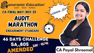 CA Final | Audit Marathon | Standards | SA 805 | May / Nov 25 Onwards | CA Payal Shreemal