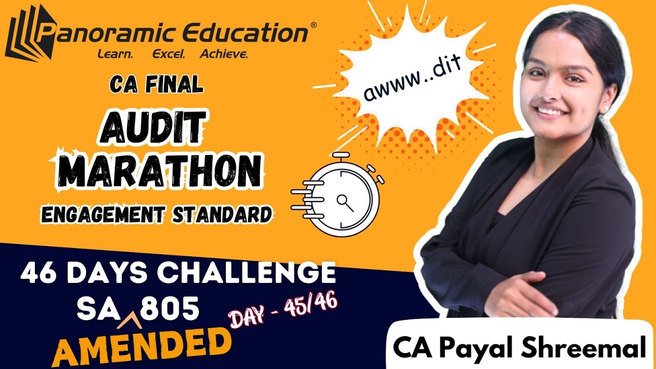 CA Final | Audit Marathon | Standards | SA 805 | CA Payal Shreemal