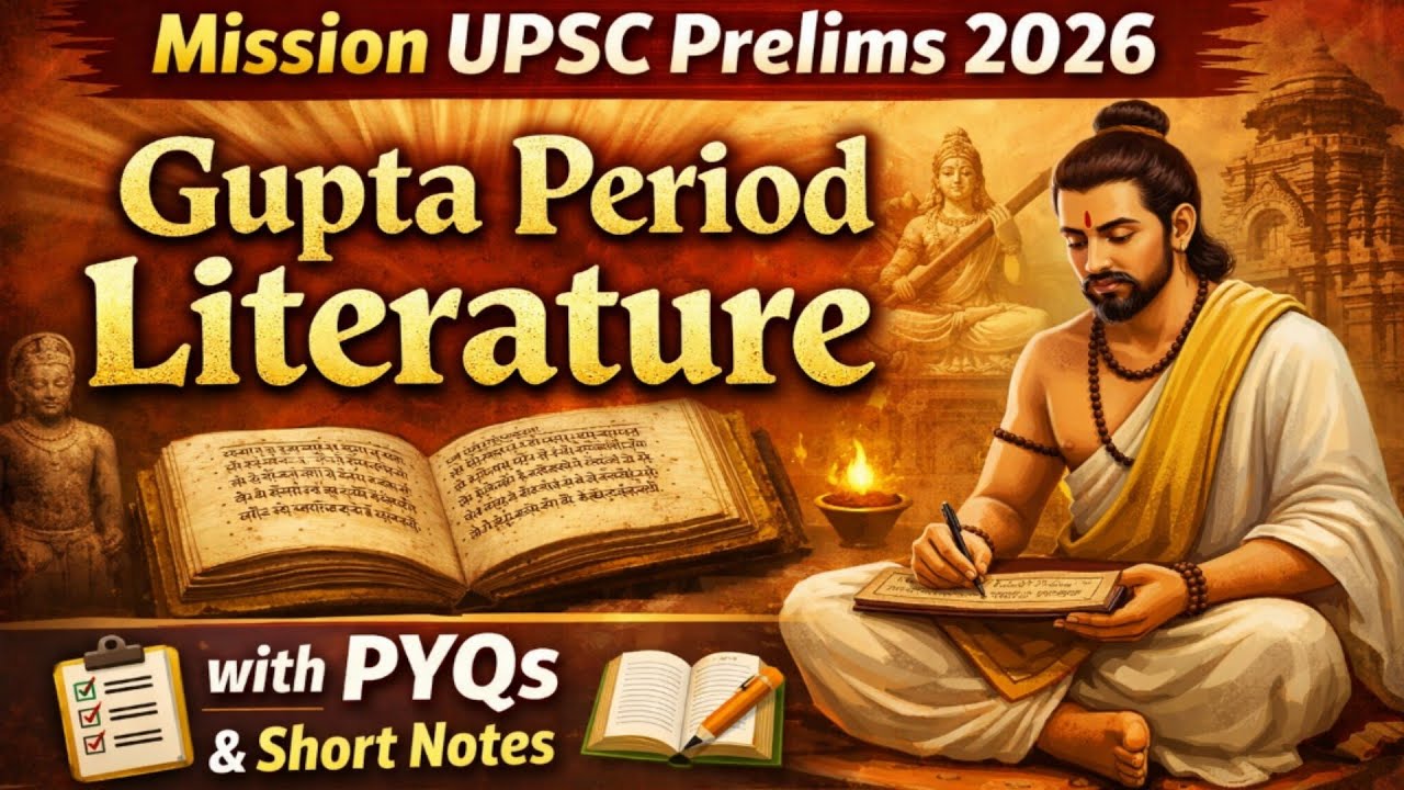 09) Gupta Period Literature टॉपिक जरूरी है 🔥 upsc pre 2026 गुप्तकाल साहित्य 🎯 important topic series