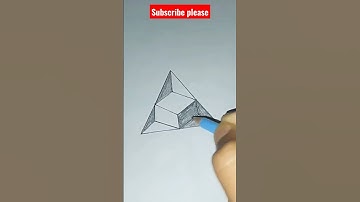 3d drawing cube in triangle illusion #art #shorts #drawing #youtubeshorts #fyp #ytshortsindia