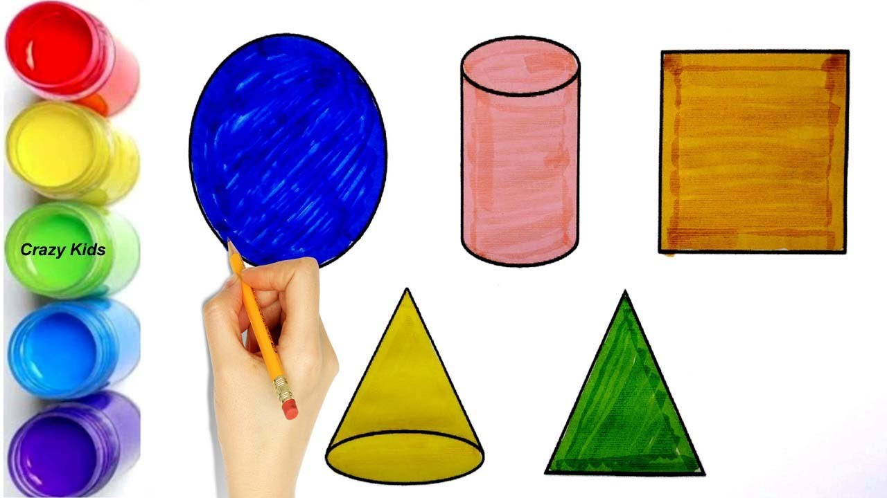 Shapes drawing for kids Learn 2d shapes colors for toddlers Preschool ...