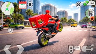 Food Delivery Simulator Game 3D : Pick Up Order & Deliver to Customer Bike Rider - Android Gameplay screenshot 3