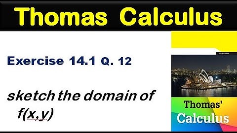 Thomas Calculus Exercise 14.1 Q 12 find and sketch domain of given f(x, y).