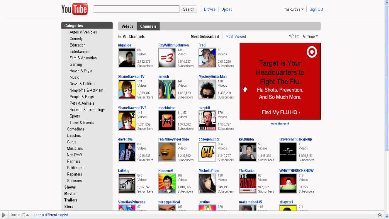 Youtube Most Subscribed RayWillaimJohnson?