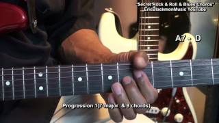 How To Play Secret Rock & Roll & Blues Guitar Chords Tutorial @EricBlackmonGuitar