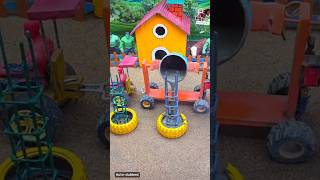 Mini tractor Builds Cement pillar 😍Real Working DIY construction Machine