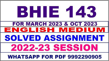 bhie 143 solved assignment 2022-23 in english | bhie 143 solved assignment 2022-23 | bhie 143 2023