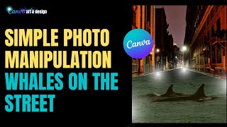 simple photo manipulation whales swim on the street screenshot 5