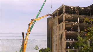 Demolition of the first two of John Players Bonded Warehouse in 2017