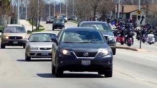 Group Of Bikers And Fake Cop Car Block The Road On Indian Trail by Church Rd In Aurora Il