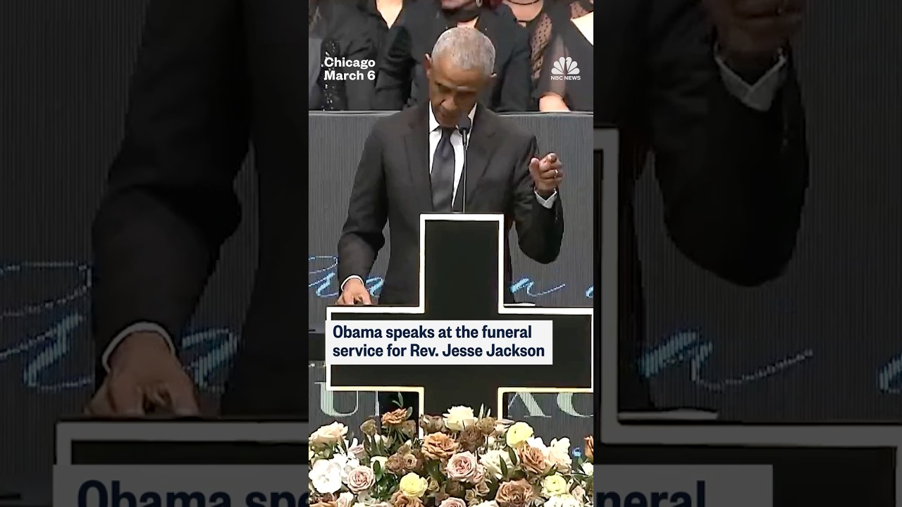 Obama speaks at the funeral service for Rev. Jesse Jackson