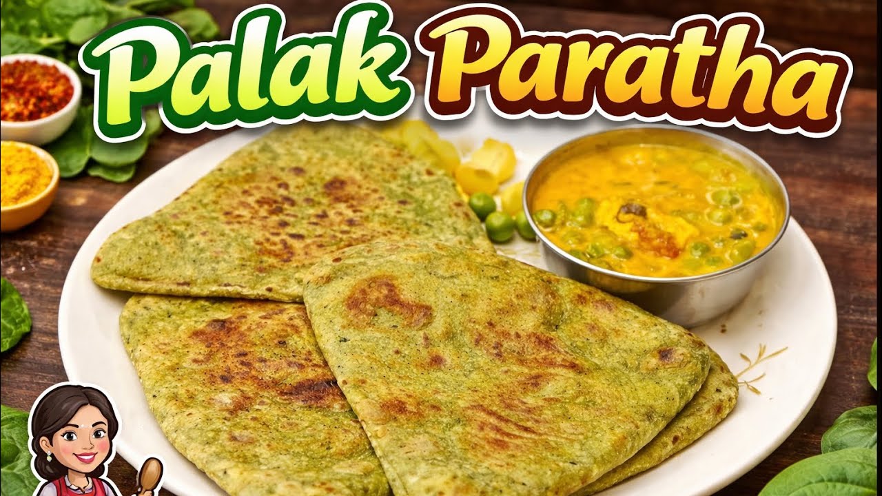 🌿 Palak Paratha Recipe  Soft & Healthy Palak Paratha | MD Cooking 