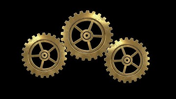 3 Mechanical Gears Moving Animation | 3D Three Mechanical Gear Animation Green Screen