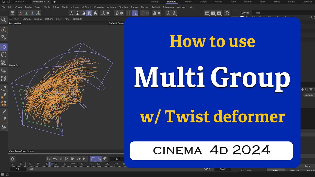 How to deform particles using Multi Group in Cinema 4D 2024 @MaxonVFX ​