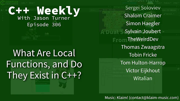 C++ Weekly - Ep 306 - What Are Local Functions, and Do They Exist in C++?