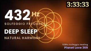 432Hz Solfeggio Frequency for Deep Sleep & Relaxation — Crystal Orbit (3:33:33) | Angel Number 333