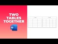 How to add two tables together in word