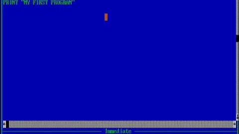 QBASIC TUTORIAL 1 PRINT COMMAND AND A BASIC PROGRAM IN ENGLISH