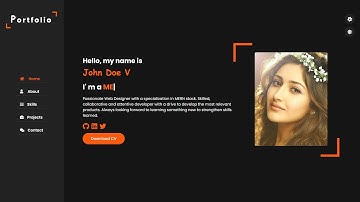 Responsive portfolio with dark theme and theme switcher with free source code | Responsive portfolio