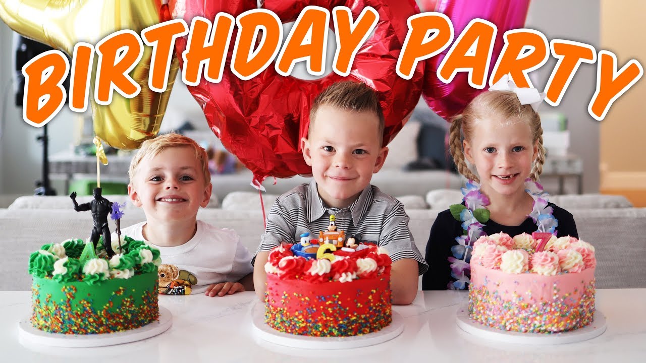 3 BIRTHDAY PARTIES in ONE DAY! Ellie and Jared Family Special! - YouTube