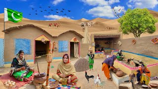 Village Woman Morning Routine in Cholistan | Beautiful Mud House | Village Life Pakistan