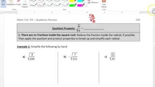 MAT 131 Section R3 6 Video 1 of 2