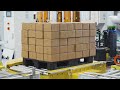 Low lever push type box bag palletizer #packagingautomation #palletizer 