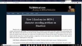 Resolving 8859-1 encoding error on Bluehost server