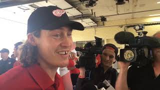 Detroit Red Wings players visit Flint fire station
