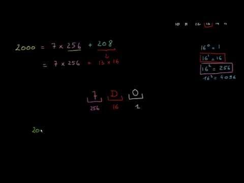Vidéo: Combien de nombres hexadécimaux tiennent dans un octet ?