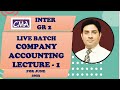 CMA Inter Company Accounting Live Batch - Lecture 1