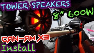 2021 Can-Am Maverick X3 Turbo RR Kicker 8" Tower Speaker Installation & 4 Channel Amplifier