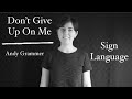 Don't Give Up On Me - Andy Grammer - Sign Language Cover - with audio