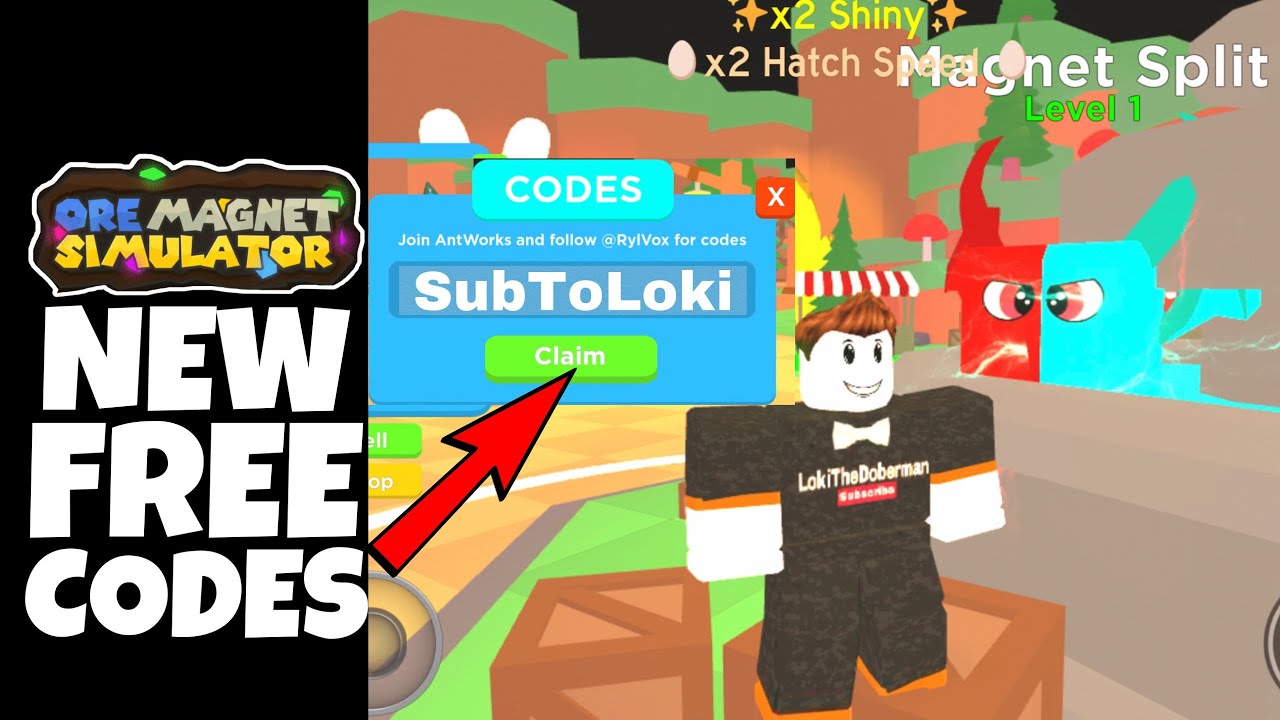 new-all-free-codes-ore-magnet-simulator-free-pet-free-potion-free-coins-roblox-youtube