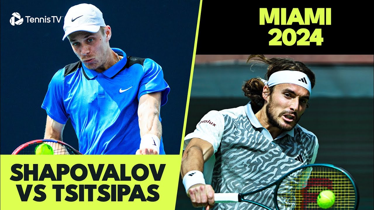 Denis Shapovalov vs Stefanos Tsitsipas Match Highlights | Miami 2024