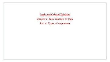 Chapter 2: Basic Concepts of Logic //part4: Types of Arguments