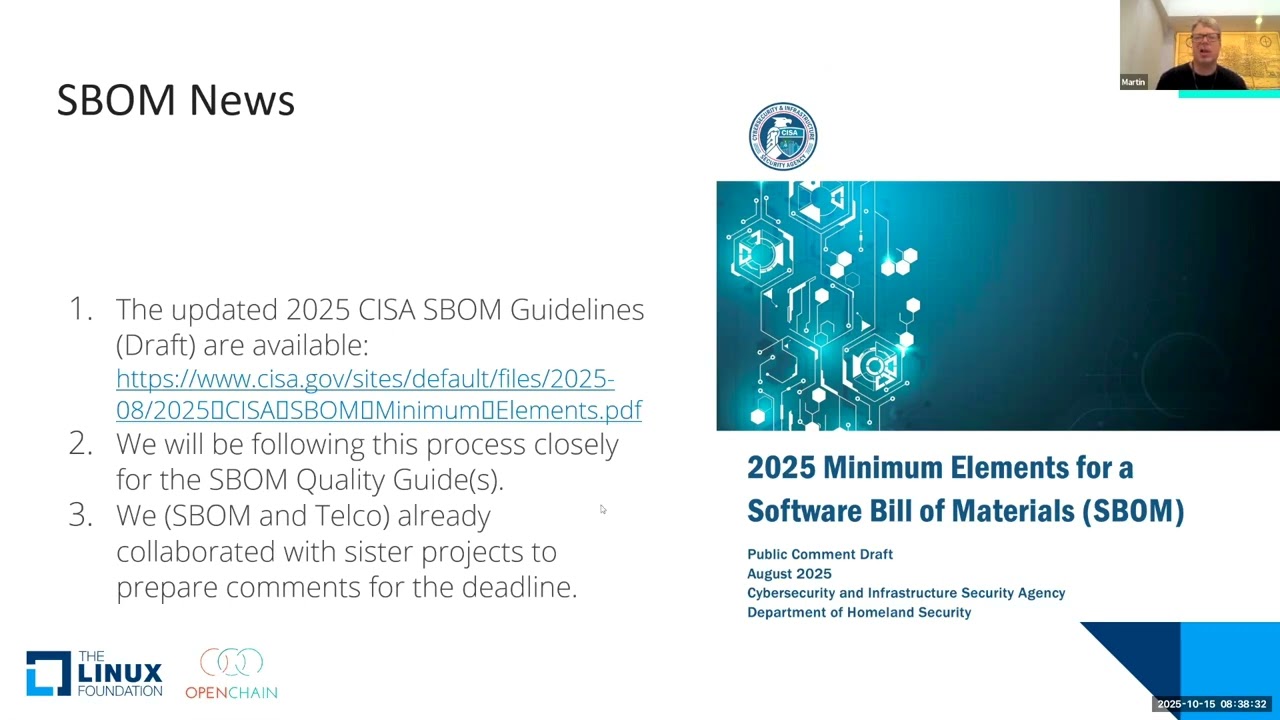 OpenChain Monthly Specification and Education Call (Europe - Asia) - 2025-10-15