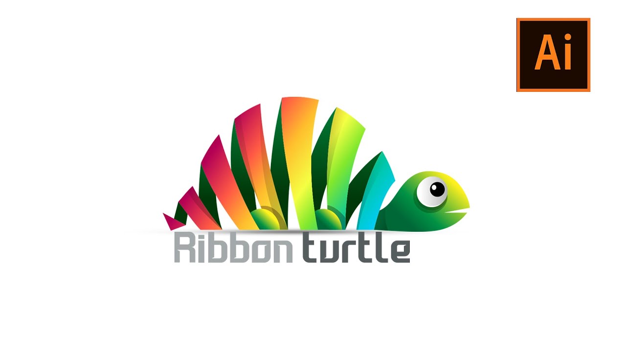 Illustrator CC Tutorial | Graphic Design | Ribbon Turtle Abstract Logo ...