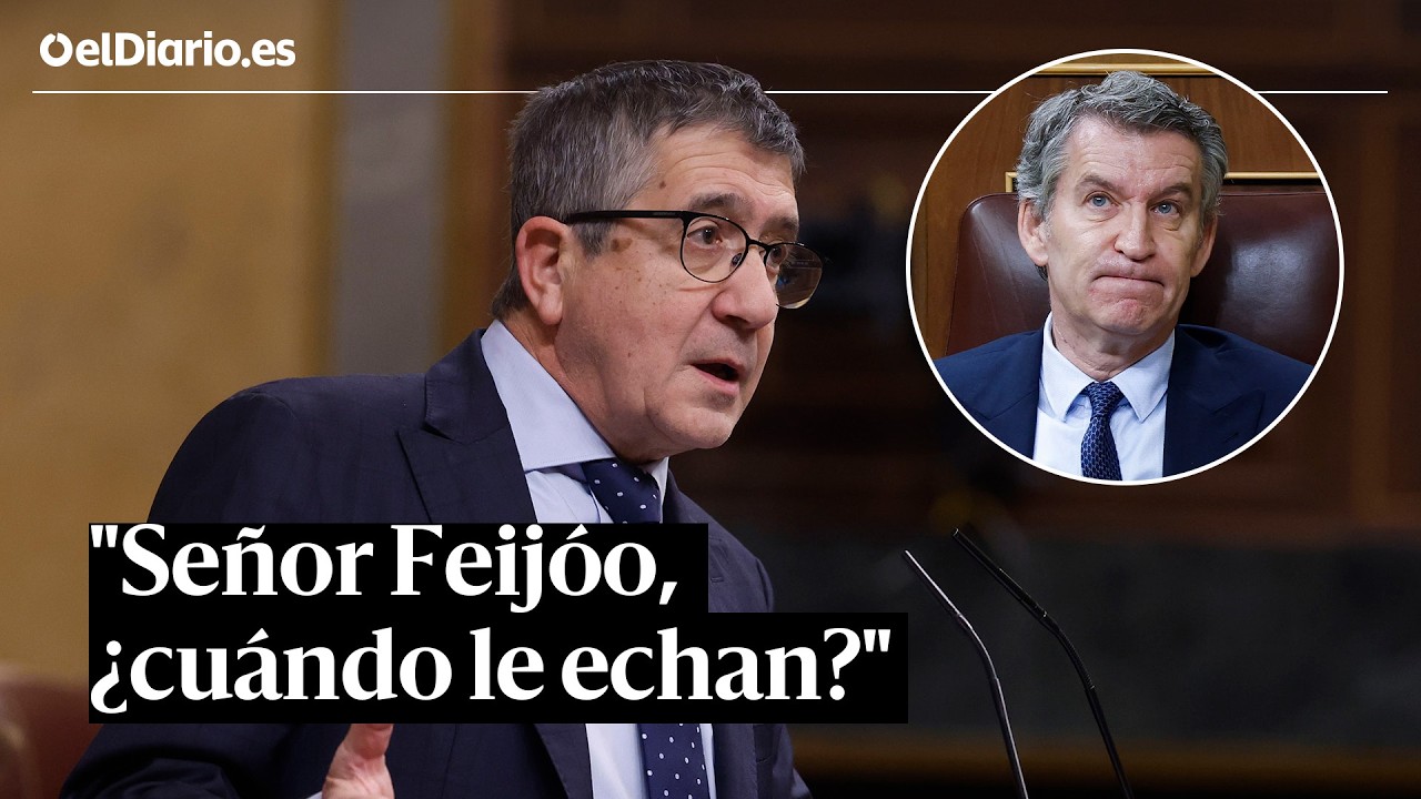 El portavoz del PSOE, Patxi López, interviene en el pleno del Congreso sobre Adamuz