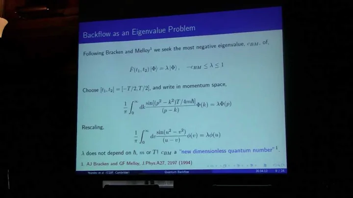 Investigations of Quantum Backflow (James Yearsley)
