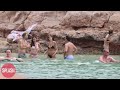 Xavi Hernandez And Wife Nuria Cunillera Take A Relaxing Dip In The Sea During Ibiza Getaway
