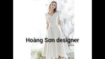 Dạy cắt may cơ bản: hướng dẫn cách cắt đầm cổ hai ve chồng,tay nhún|hoàng sơn designer, cổ hai ve