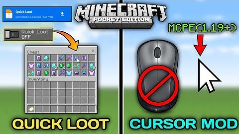 Cursor (v4) Mod and Quick Loot Mod For MCPE 😍 (1.19+)!! || Usefull Mods For MCPE